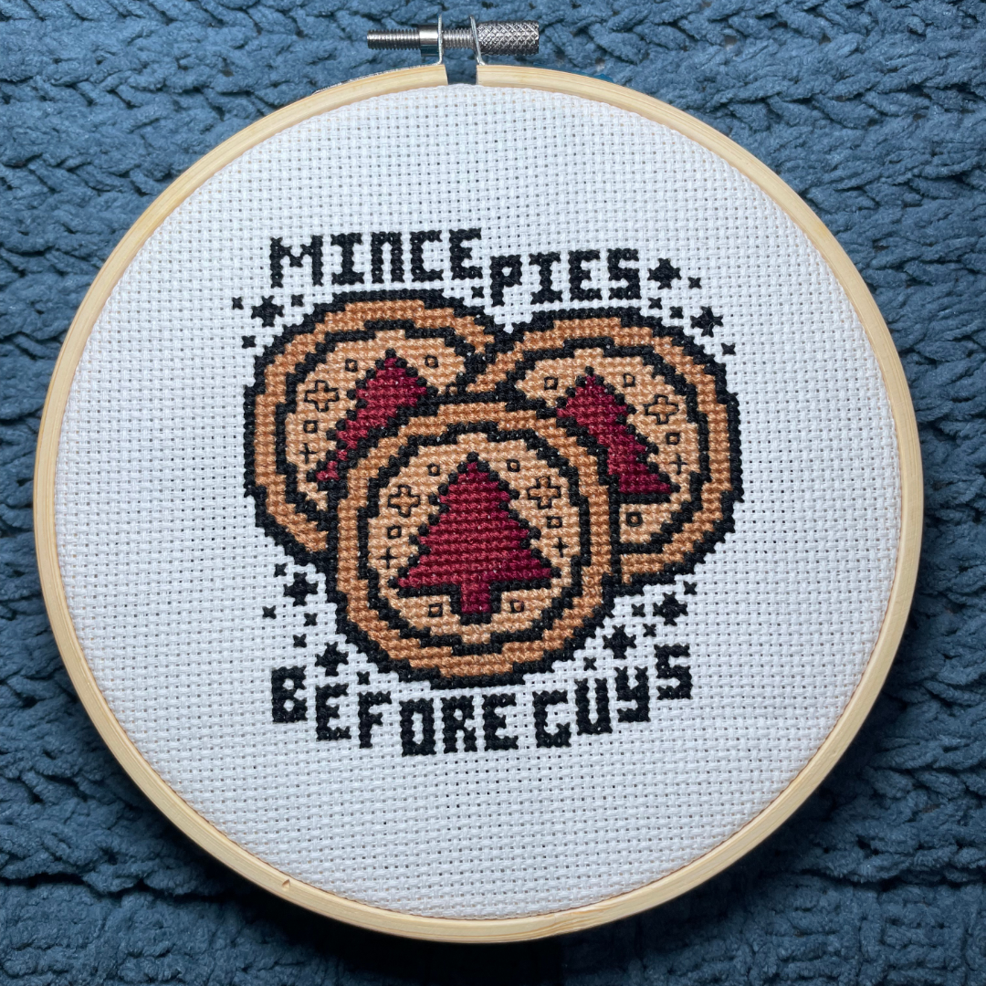 Mince Pies Before Guys - PDF Instant Download Cross Stitch Pattern