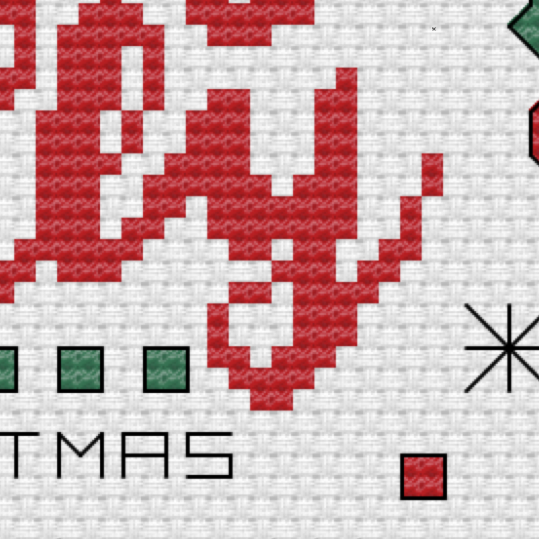 Holly Jolly Christmas Wreath - PDF Instant Download Cross Stitch Pattern