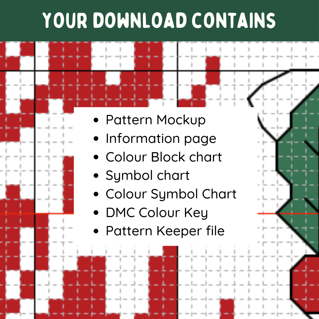 Holly Jolly Christmas Wreath - PDF Instant Download Cross Stitch Pattern