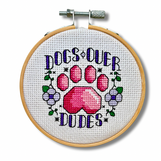 Dogs Before Dudes - PDF Instant Download Cross Stitch Pattern