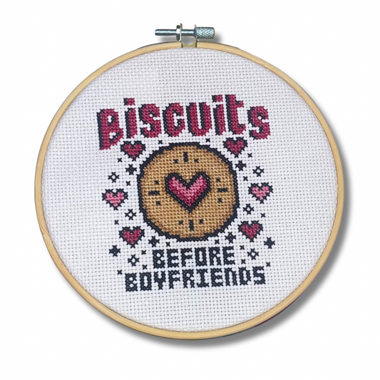 Biscuits Before Boyfriends - PDF Instant Download Cross Stitch Pattern
